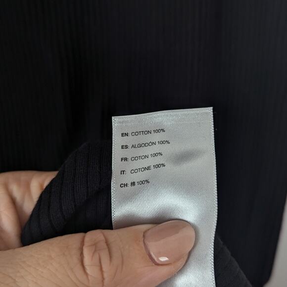 NWT John Elliott Black Cotton Ribbed Tank Dress - Picture 7 of 9